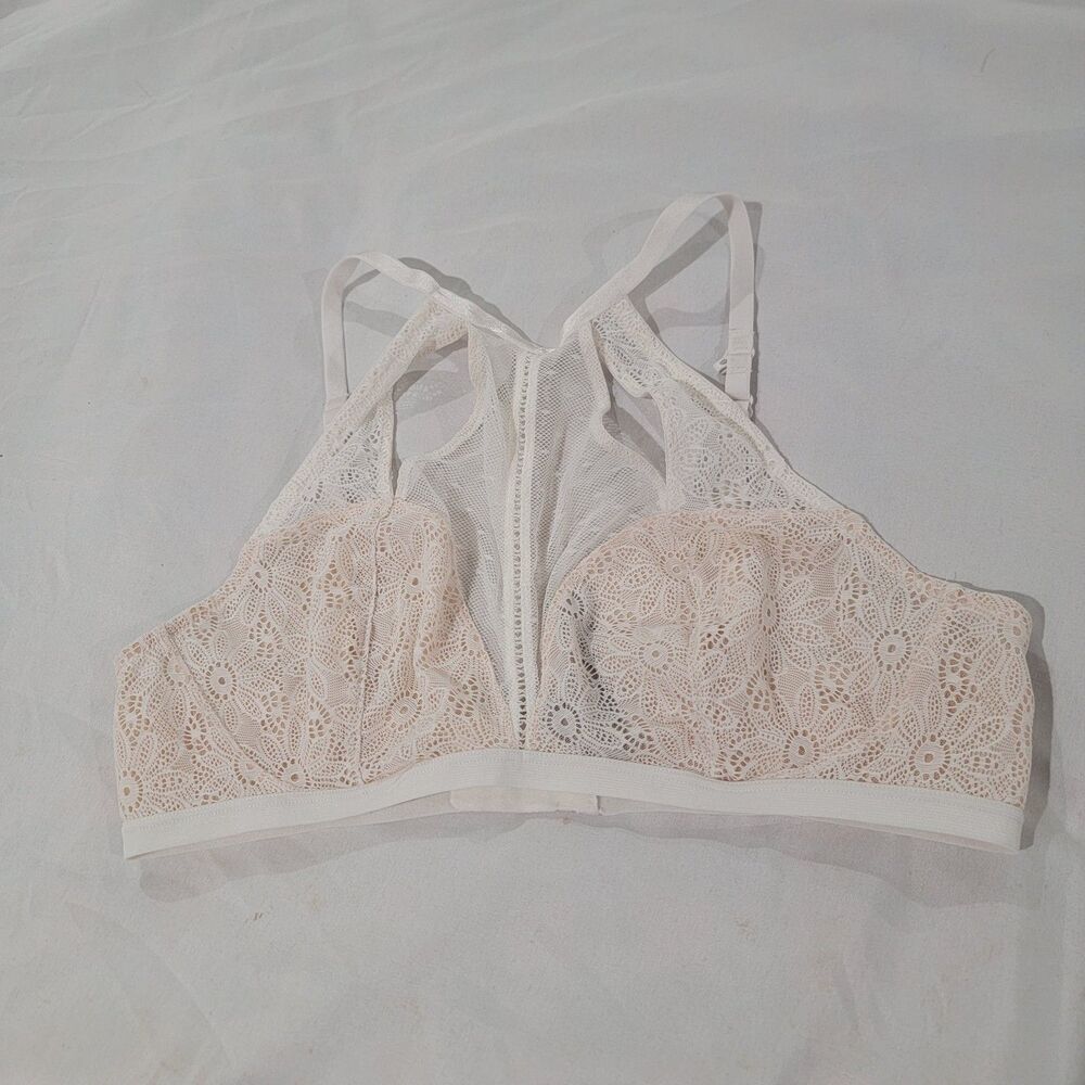 Victorias Secret Womens Very Sexy Bralette Size Large Lace Ivory Fairy Coquette